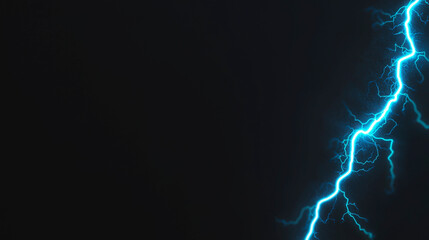 Blue Lightning Strike on Dark Background.
