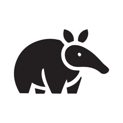 2d aardvark animal logo with white background