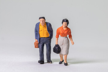miniature figure concept of traveling