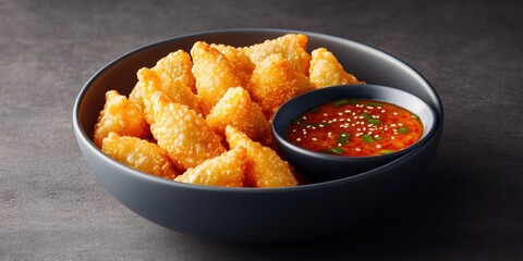 Crispy Fried Asian Empanadas with Spicy Sesame Dipping Sauce