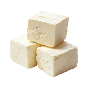 Greek feta cheese cube isolated on white background