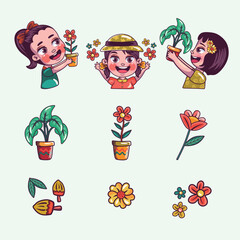 Girls with Plants