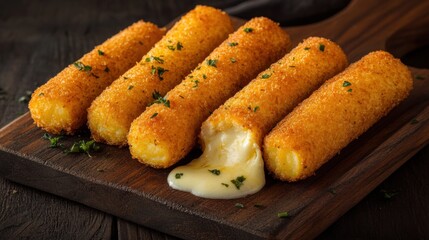 Crispy Mozzarella Sticks Appetizer Food Cheese Snack