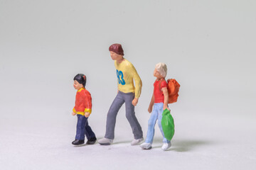 miniature figure concept of traveling