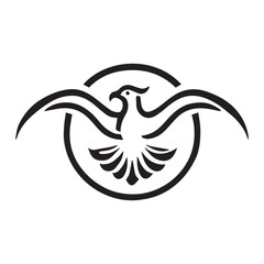 2d logo of albatross bird with white background