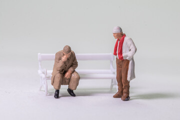 miniature figure concept of senior peoples