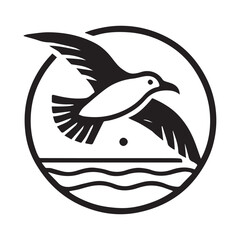 2d logo of albatross bird with white background