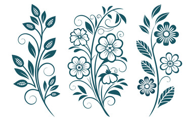  set of floral design elements