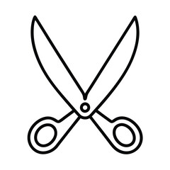 a line drawing of a pair of scissors