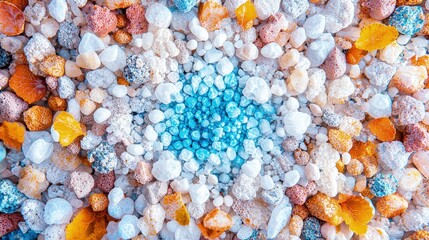 Colorful pebbles and small stones texture background.