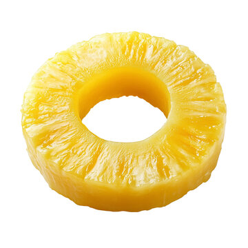 pineapple ring slice isolated white background