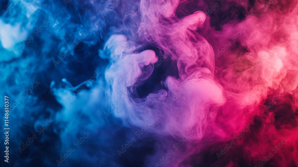 Poster colorful smoke swirls create mesmerizing patterns in dynamic display of hues.