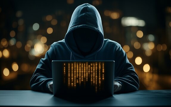 Anonymous Hacker Night City Binary Code Cybersecurity