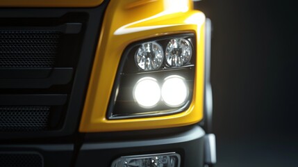 Highresolution 3D render of freight truck headlight for visibility