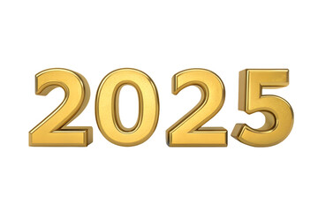 Gold Numbers 2025 With Text For New Year Greeting Card