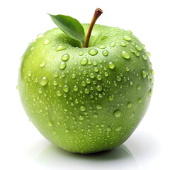 Fresh Green Apple with Water Droplets - Crisp and Refreshing Fruit Close-up
