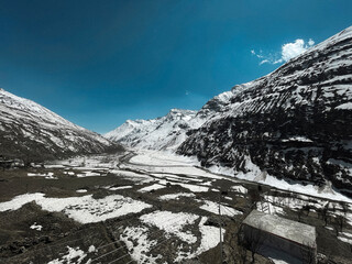 snow covered mountains
