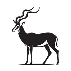 Graceful gazelle silhouette for artistic digital projects - Gazelle black vector
