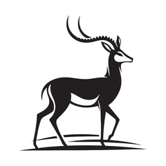 Detailed gazelle silhouette for innovative media designs - Gazelle black vector
