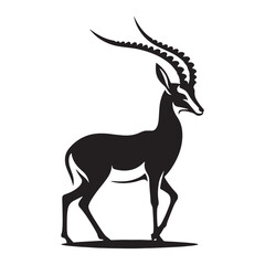 Minimalistic gazelle silhouette for modern digital designs - Gazelle illustration - minimallest gazelle vector
