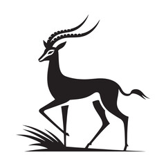 Detailed gazelle silhouette for versatile artistic needs - Gazelle black vector
