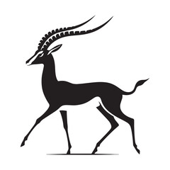 Unique gazelle silhouette for versatile design applications - Gazelle illustration - minimallest gazelle vector

