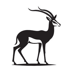 Simplified gazelle silhouette for innovative design purposes - Gazelle illustration - minimallest gazelle vector
