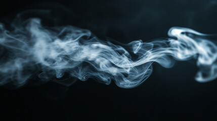 Fototapeta premium Smokeracefully swirling against a dark backdrop in a serene moment.