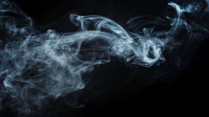 Smoke swirlingracefully in the dark background with soft patterns emerging.