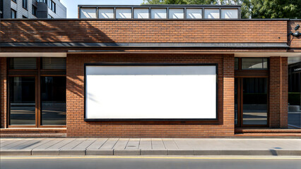 Blank billboard mockup in urban environment, on facade, empty space to display your advertising or branding campaign