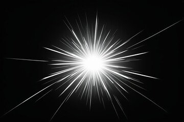 a bright light burst on a black background