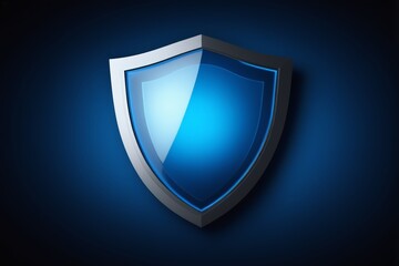 Fototapeta premium a blue shield icon on a dark background