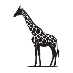 Creative giraffe silhouette for innovative artistic media - Giraffe illustration - minimallest giraffe vector
