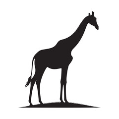 Bold giraffe silhouette for modern design projects - Giraffe illustration - minimallest giraffe vector
