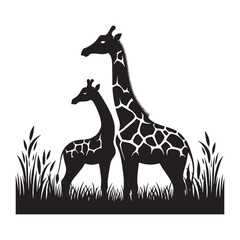 Unique giraffe silhouette for versatile design applications - Giraffe illustration - minimallest giraffe vector
