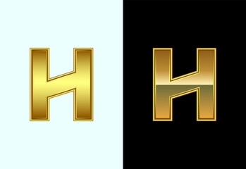 Fototapeta premium Initial alphabet H in gold color style. Graphic alphabet symbol for corporate business identity
