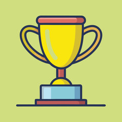 Trophy Flat Design Education Icon with Side Shadow