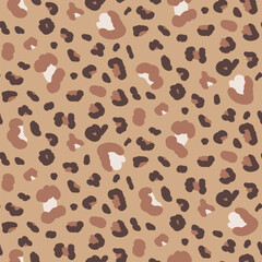 Leopard Animal monochrome seamless pattern. Leopard print endless background. Cheetah or panther skin texture repeat cover. Abstract jaguar fur continuous pattern camouflage. Vector illustration.