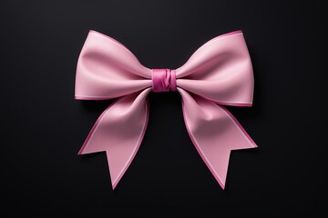Fototapeta premium pink bow on black background