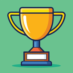 Trophy Flat Design Education Icon with Side Shadow