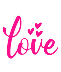 Love heart valentine typography design on plain white transparent isolated background for card, shirt, hoodie, sweatshirt, apparel, tag, mug, icon, poster or badge