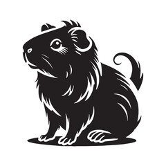 Majestic Guinea Pig silhouette for unique digital applications - Guinea Pig black vector
