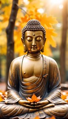 Obraz premium Serene BuddhaStatue Zen Vibes Natural Harmony Garden