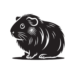 Simplified Guinea Pig silhouette for modern print and digital use - Guinea Pig illustration - minimallest Guinea Pig vector
