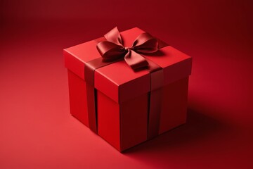 Obraz premium a red box with a bow on it