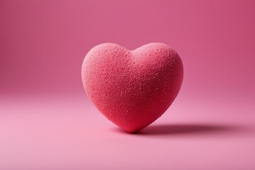 Obraz premium a pink heart shaped candy on a pink background