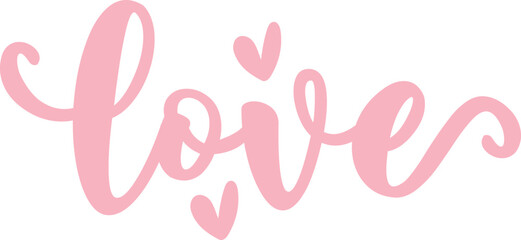 Love heart valentine typography design on plain white transparent isolated background for card, shirt, hoodie, sweatshirt, apparel, tag, mug, icon, poster or badge