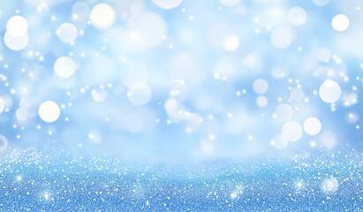 Obraz premium Abstract Blue Holiday Background with Scattered Lights and Text Space for Christmas, New Year Celebrations