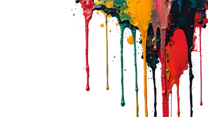 Abstract colorful paint drop transparent image. Ai generated