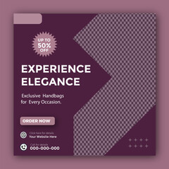 Women's bag social media square post template design